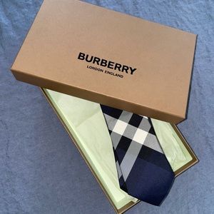 Burberry Men’s Monston Checked Silk Blue Tie
